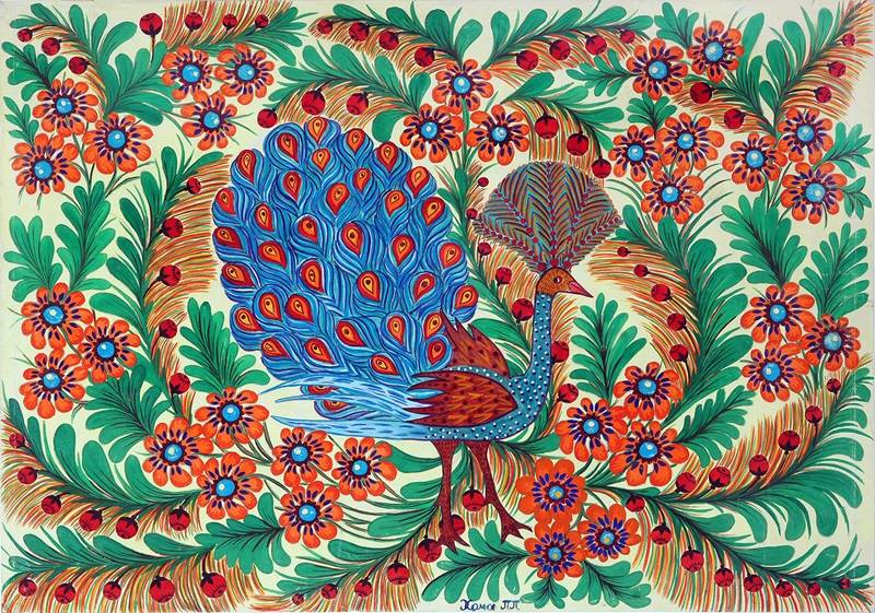 Khoma P. Peacock and flowers
